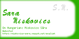 sara miskovics business card
